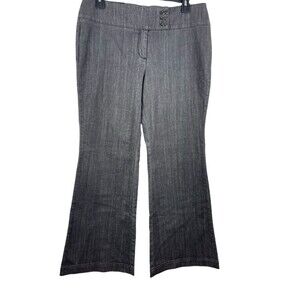 New York Co Battery Park Stretch Trouser Gray Wide Leg Uptown Rise 16 Denim NWT